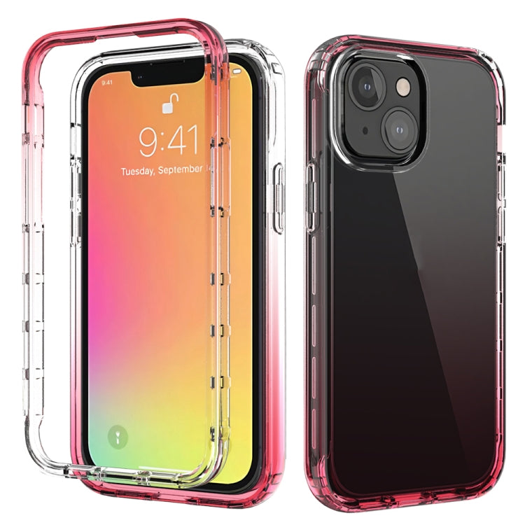 For iPhone 13 mini Shockproof High Transparency Two-color Gradual Change PC+TPU Candy Colors Protective Case
