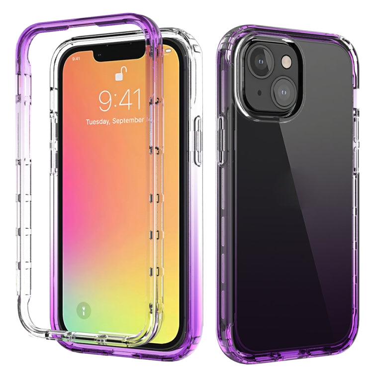 For iPhone 13 mini Shockproof High Transparency Two-color Gradual Change PC+TPU Candy Colors Protective Case