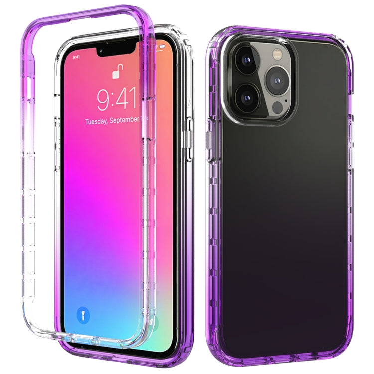 For iPhone 13 Pro Max Shockproof High Transparency Two-color Gradual Change PC+TPU Candy Colors Protective Case