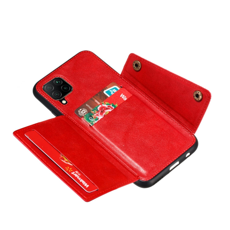 For Samsung Galaxy A22 4G Double Buckle PU + TPU Shockproof Magnetic Protective Case with Card Slot & Holder