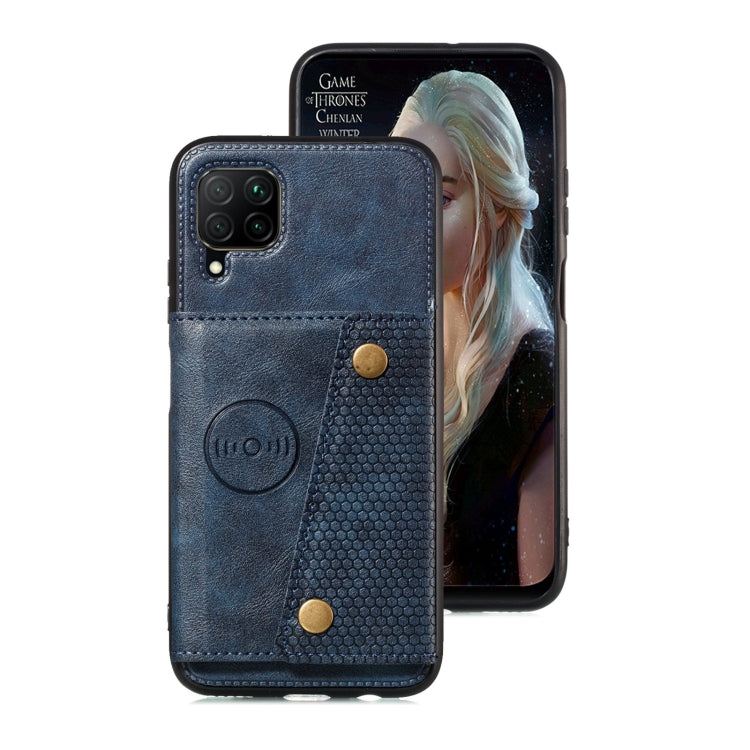 For Samsung Galaxy A22 4G Double Buckle PU + TPU Shockproof Magnetic Protective Case with Card Slot & Holder