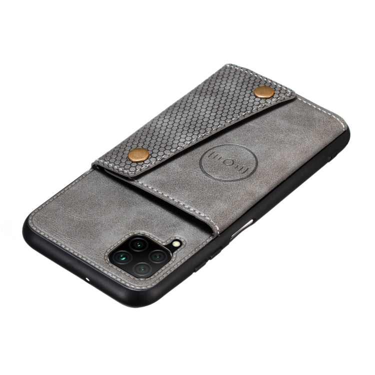 For Samsung Galaxy A22 4G Double Buckle PU + TPU Shockproof Magnetic Protective Case with Card Slot & Holder