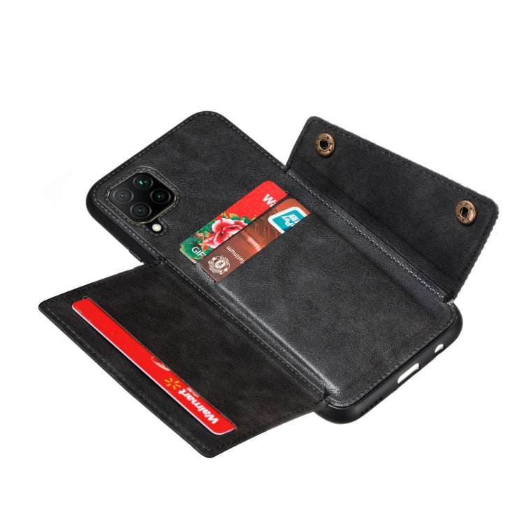 For Samsung Galaxy A22 4G Double Buckle PU + TPU Shockproof Magnetic Protective Case with Card Slot & Holder