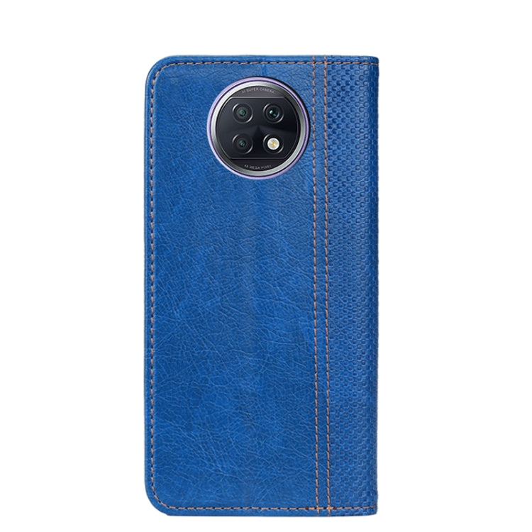 For Xiaomi Redmi Note 9T 5G Grid Texture Magnetic PU + TPU Horizontal Flip Leather Case with Holder & Card Slot