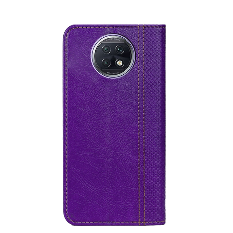 For Xiaomi Redmi Note 9T 5G Grid Texture Magnetic PU + TPU Horizontal Flip Leather Case with Holder & Card Slot