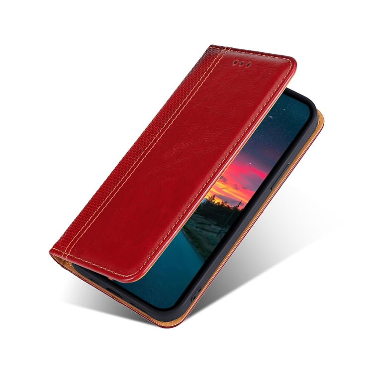 For Samsung Galaxy A22 5G Grid Texture Magnetic PU + TPU Horizontal Flip Leather Case with Holder & Card Slot