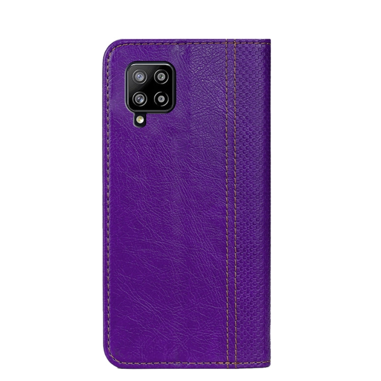 For Samsung Galaxy A42 5G Grid Texture Magnetic PU + TPU Horizontal Flip Leather Case with Holder & Card Slot