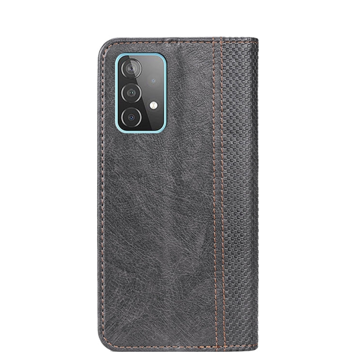For Samsung Galaxy A52 5G / 4G Grid Texture Magnetic PU + TPU Horizontal Flip Leather Case with Holder & Card Slot