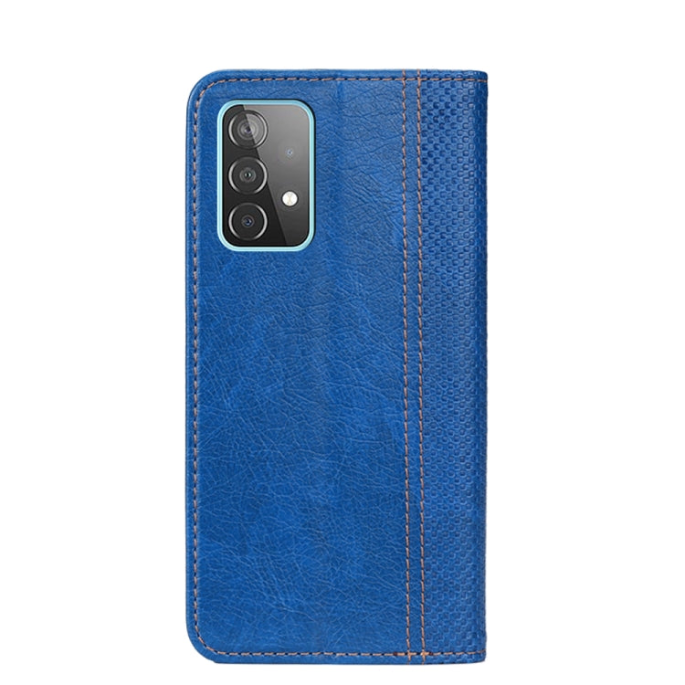 For Samsung Galaxy A52 5G / 4G Grid Texture Magnetic PU + TPU Horizontal Flip Leather Case with Holder & Card Slot