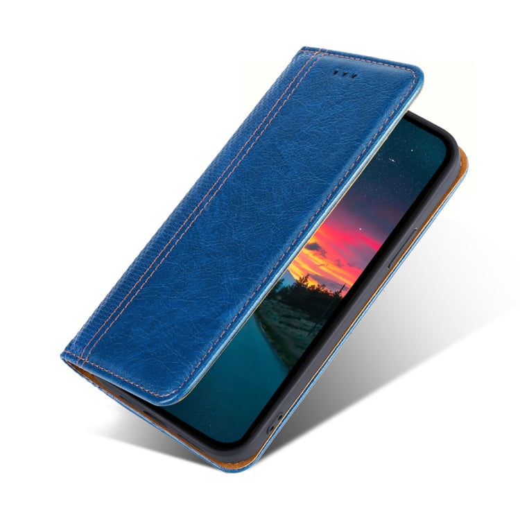 For Samsung Galaxy A60 Grid Texture Magnetic PU + TPU Horizontal Flip Leather Case with Holder & Card Slot
