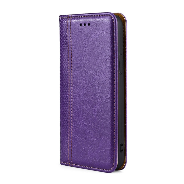 For Samsung Galaxy A71 Grid Texture Magnetic PU + TPU Horizontal Flip Leather Case with Holder & Card Slot