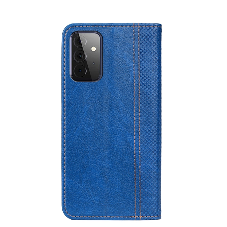 For Samsung Galaxy A72 5G / 4G Grid Texture Magnetic PU + TPU Horizontal Flip Leather Case with Holder & Card Slot