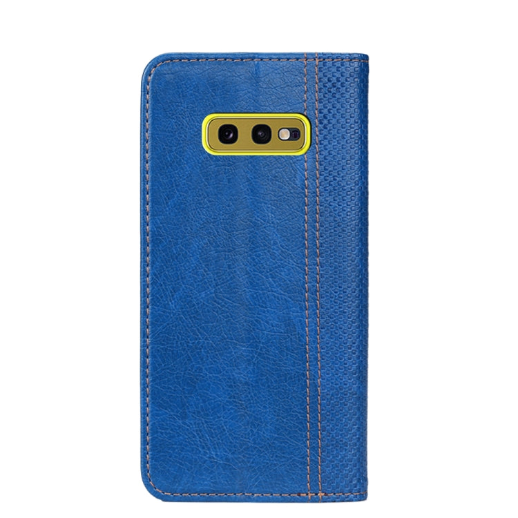 For Samsung Galaxy S10e Grid Texture Magnetic PU + TPU Horizontal Flip Leather Case with Holder & Card Slot