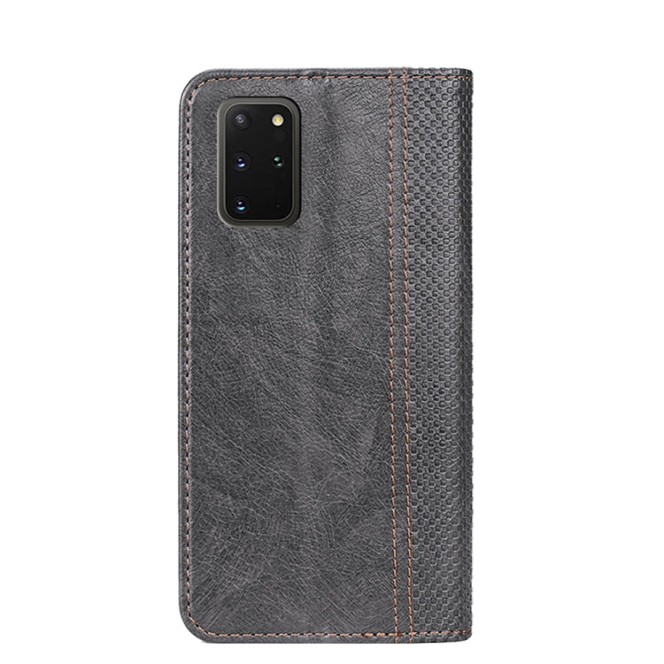 For Samsung Galaxy S20+ Grid Texture Magnetic PU + TPU Horizontal Flip Leather Case with Holder & Card Slot