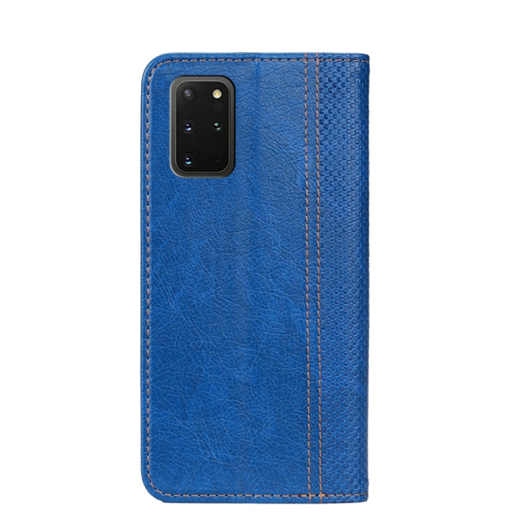 For Samsung Galaxy S20+ Grid Texture Magnetic PU + TPU Horizontal Flip Leather Case with Holder & Card Slot