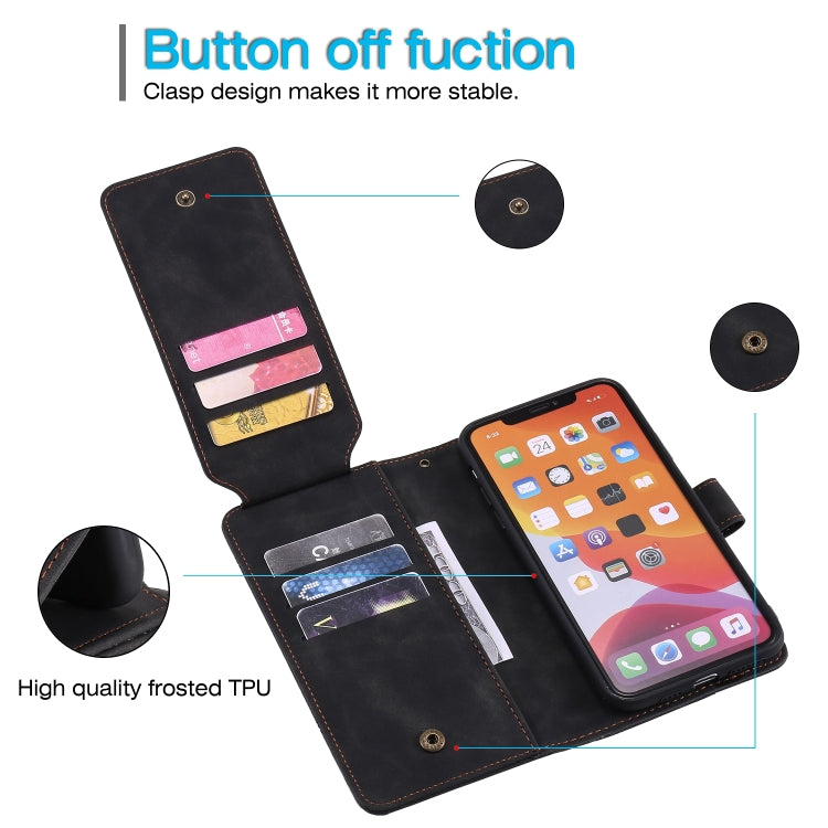 For iPhone 11 Skin Feel Business Horizontal Flip PU Leather Case with Holder & Multi-Card Slots & Wallet & Lanyard & Photo Frame
