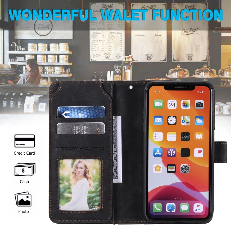 For iPhone 11 Skin Feel Business Horizontal Flip PU Leather Case with Holder & Multi-Card Slots & Wallet & Lanyard & Photo Frame