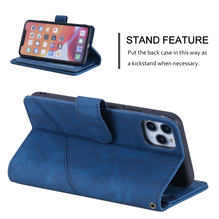 For iPhone 11 Skin Feel Business Horizontal Flip PU Leather Case with Holder & Multi-Card Slots & Wallet & Lanyard & Photo Frame