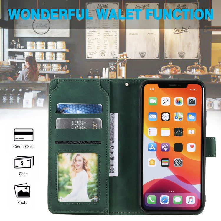 For iPhone 11 Skin Feel Business Horizontal Flip PU Leather Case with Holder & Multi-Card Slots & Wallet & Lanyard & Photo Frame