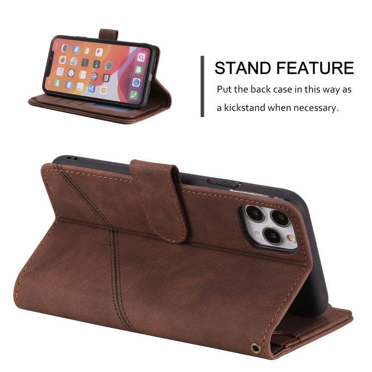 For iPhone 11 Skin Feel Business Horizontal Flip PU Leather Case with Holder & Multi-Card Slots & Wallet & Lanyard & Photo Frame