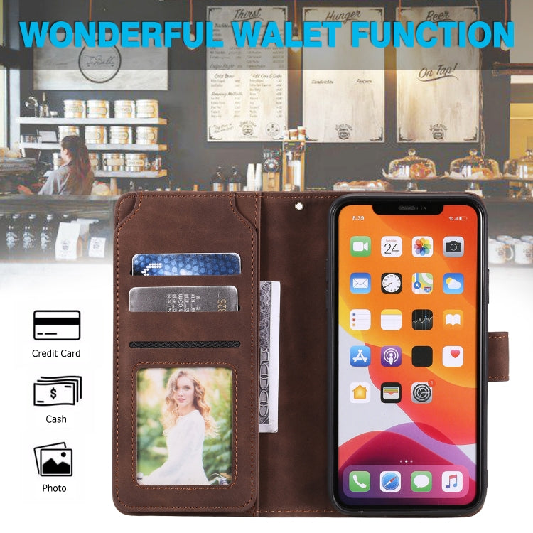 For iPhone 11 Skin Feel Business Horizontal Flip PU Leather Case with Holder & Multi-Card Slots & Wallet & Lanyard & Photo Frame