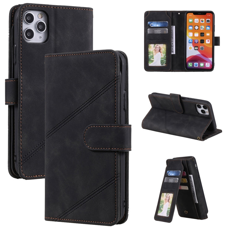 For iPhone 11 Pro Skin Feel Business Horizontal Flip PU Leather Case with Holder & Multi-Card Slots & Wallet & Lanyard & Photo Frame