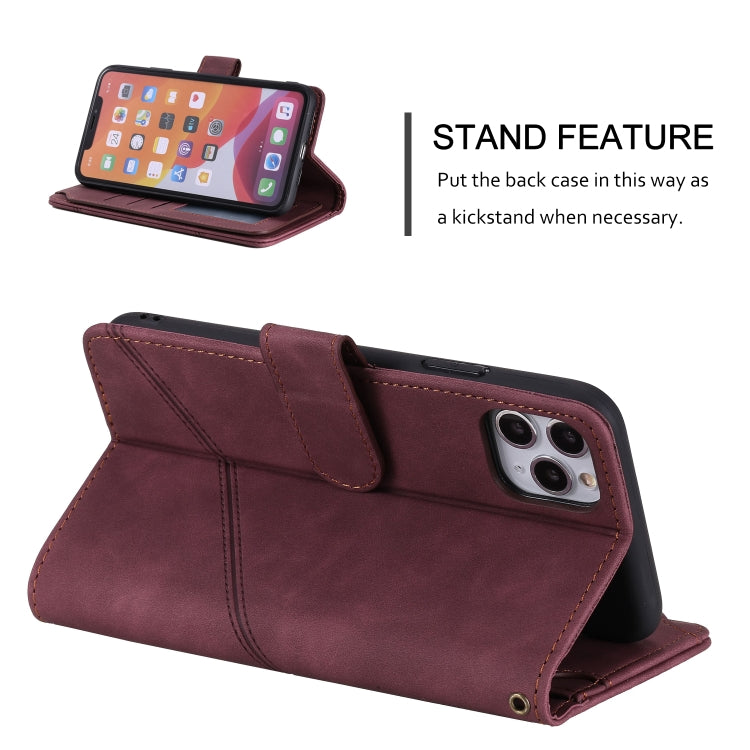 For iPhone 11 Pro Skin Feel Business Horizontal Flip PU Leather Case with Holder & Multi-Card Slots & Wallet & Lanyard & Photo Frame