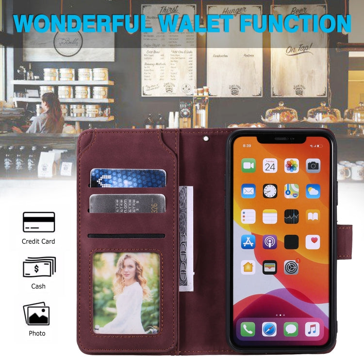 For iPhone 11 Pro Skin Feel Business Horizontal Flip PU Leather Case with Holder & Multi-Card Slots & Wallet & Lanyard & Photo Frame