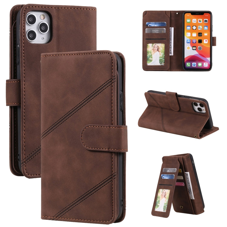 For iPhone 11 Pro Skin Feel Business Horizontal Flip PU Leather Case with Holder & Multi-Card Slots & Wallet & Lanyard & Photo Frame