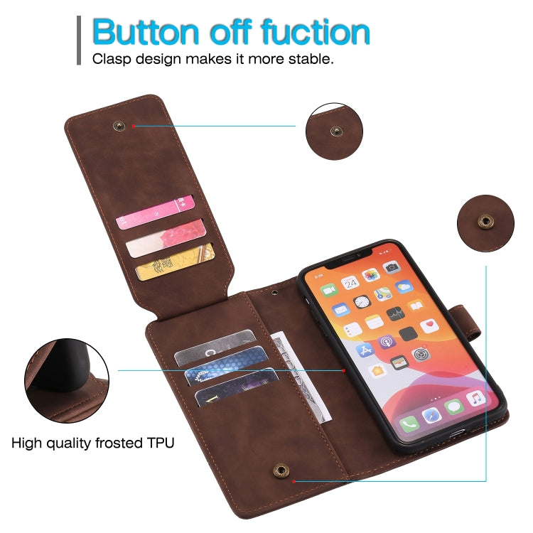 For iPhone 11 Pro Skin Feel Business Horizontal Flip PU Leather Case with Holder & Multi-Card Slots & Wallet & Lanyard & Photo Frame