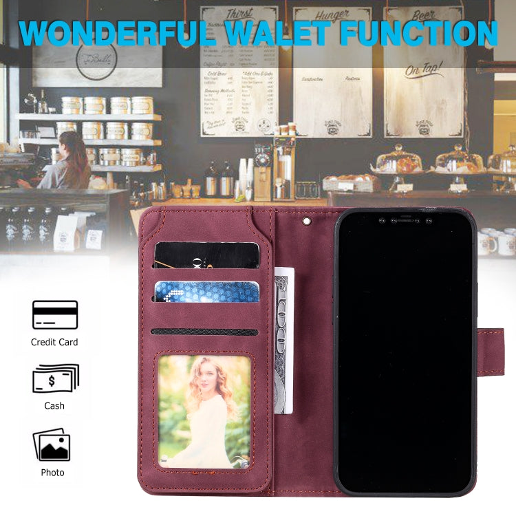 For iPhone 12 / 12 Pro Skin Feel Business Horizontal Flip PU Leather Case with Holder & Multi-Card Slots & Wallet & Lanyard & Photo Frame