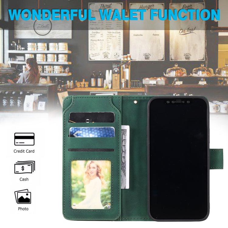 For iPhone 12 / 12 Pro Skin Feel Business Horizontal Flip PU Leather Case with Holder & Multi-Card Slots & Wallet & Lanyard & Photo Frame