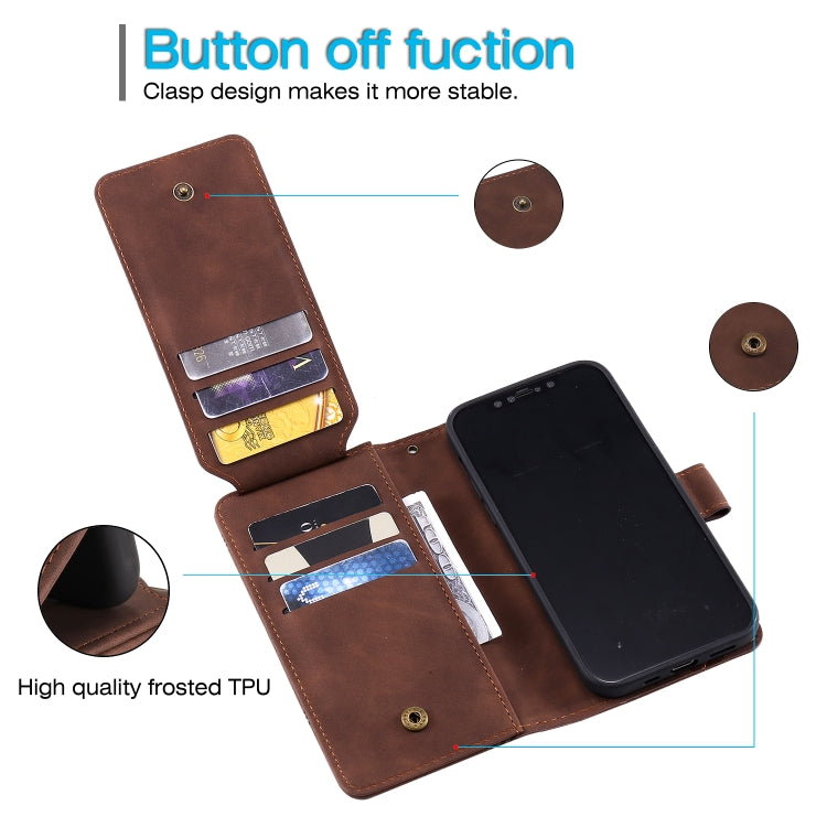 For iPhone 12 / 12 Pro Skin Feel Business Horizontal Flip PU Leather Case with Holder & Multi-Card Slots & Wallet & Lanyard & Photo Frame