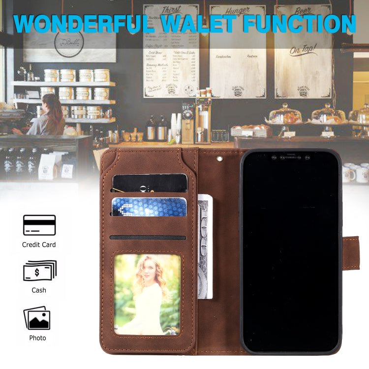 For iPhone 12 / 12 Pro Skin Feel Business Horizontal Flip PU Leather Case with Holder & Multi-Card Slots & Wallet & Lanyard & Photo Frame