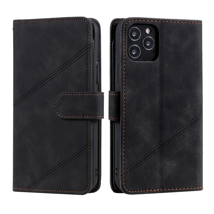 For iPhone 12 Pro Max Skin Feel Business Horizontal Flip PU Leather Case with Holder & Multi-Card Slots & Wallet & Lanyard & Photo Frame