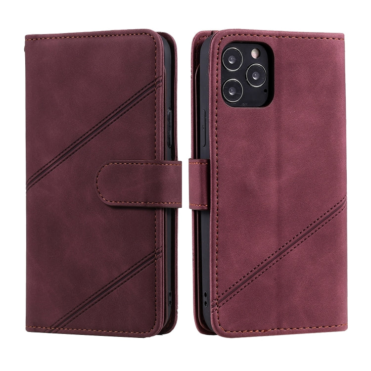 For iPhone 12 Pro Max Skin Feel Business Horizontal Flip PU Leather Case with Holder & Multi-Card Slots & Wallet & Lanyard & Photo Frame