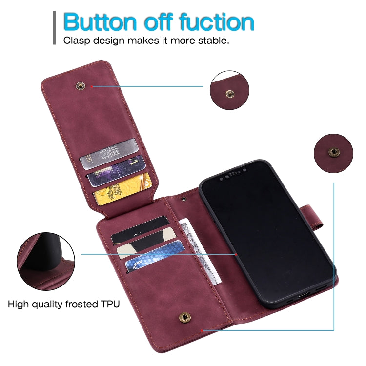 For iPhone 12 Pro Max Skin Feel Business Horizontal Flip PU Leather Case with Holder & Multi-Card Slots & Wallet & Lanyard & Photo Frame