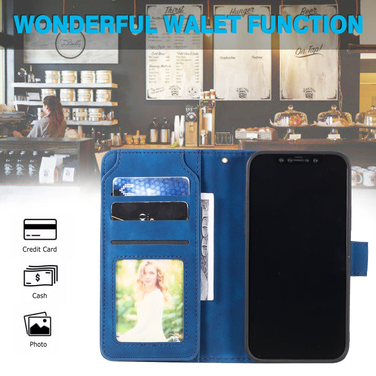 For iPhone 12 Pro Max Skin Feel Business Horizontal Flip PU Leather Case with Holder & Multi-Card Slots & Wallet & Lanyard & Photo Frame