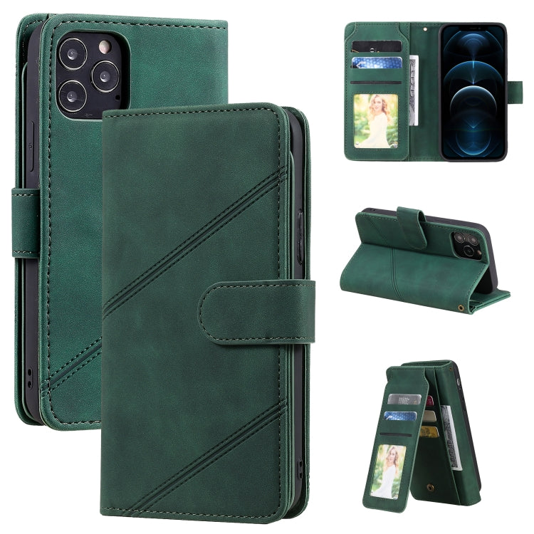 For iPhone 12 Pro Max Skin Feel Business Horizontal Flip PU Leather Case with Holder & Multi-Card Slots & Wallet & Lanyard & Photo Frame