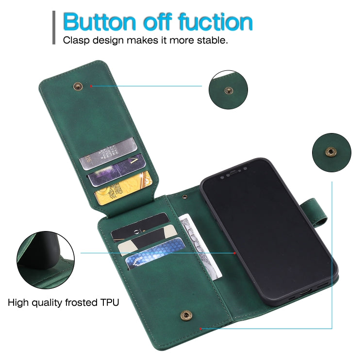 For iPhone 12 Pro Max Skin Feel Business Horizontal Flip PU Leather Case with Holder & Multi-Card Slots & Wallet & Lanyard & Photo Frame