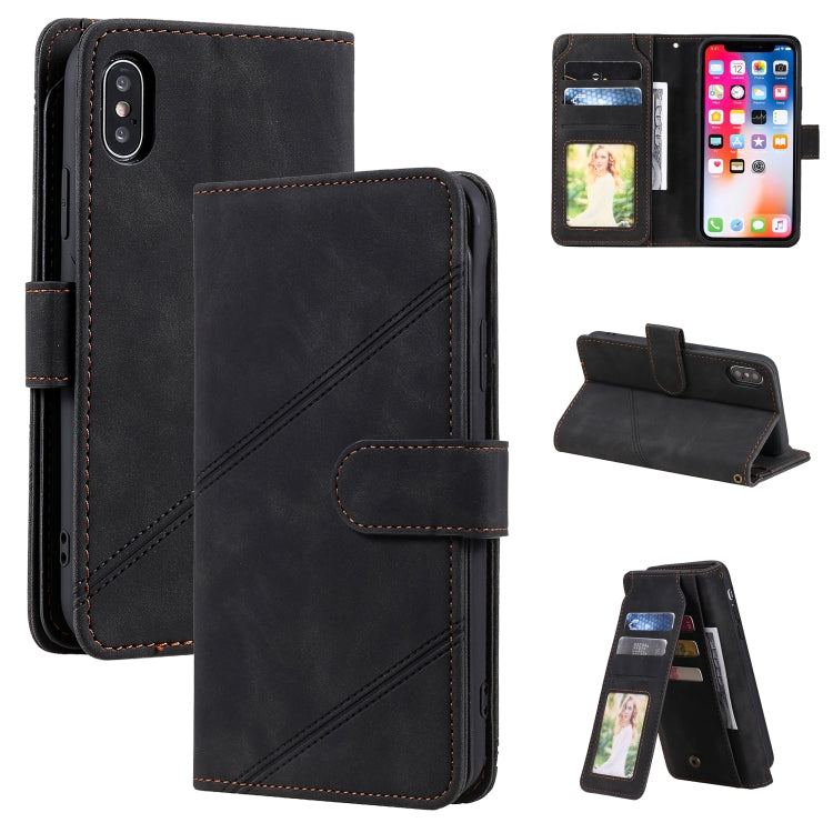 For iPhone XR Skin Feel Business Horizontal Flip PU Leather Case with Holder & Multi-Card Slots & Wallet & Lanyard & Photo Frame