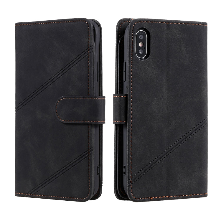 For iPhone XR Skin Feel Business Horizontal Flip PU Leather Case with Holder & Multi-Card Slots & Wallet & Lanyard & Photo Frame