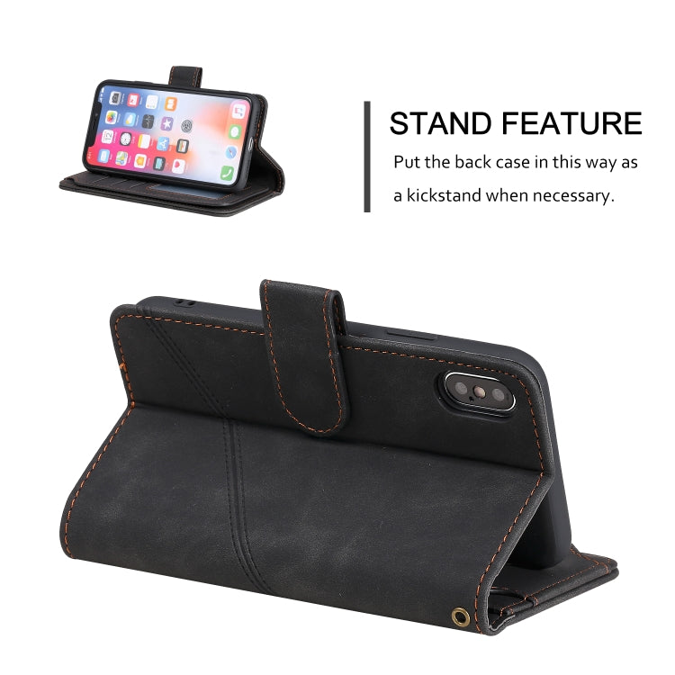 For iPhone XR Skin Feel Business Horizontal Flip PU Leather Case with Holder & Multi-Card Slots & Wallet & Lanyard & Photo Frame