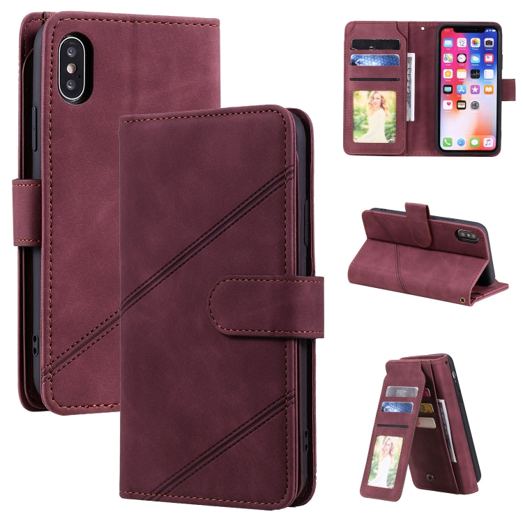 For iPhone XR Skin Feel Business Horizontal Flip PU Leather Case with Holder & Multi-Card Slots & Wallet & Lanyard & Photo Frame