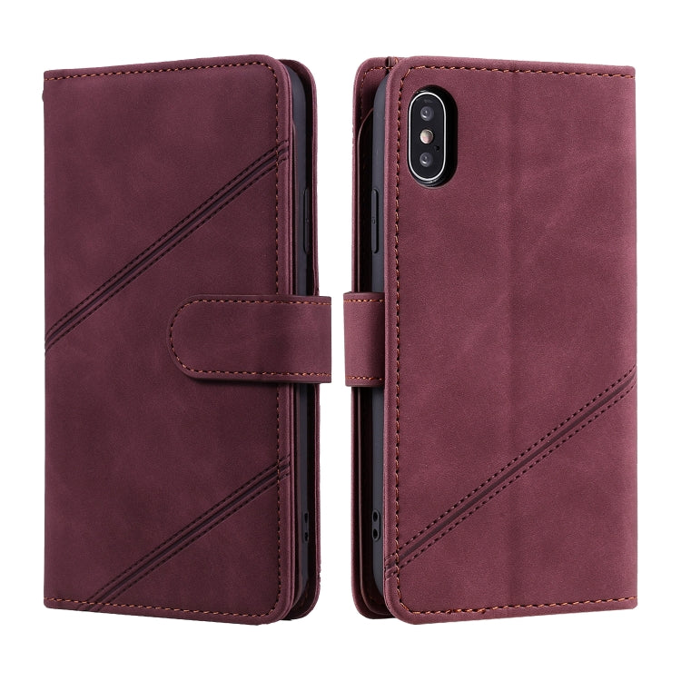 For iPhone XR Skin Feel Business Horizontal Flip PU Leather Case with Holder & Multi-Card Slots & Wallet & Lanyard & Photo Frame
