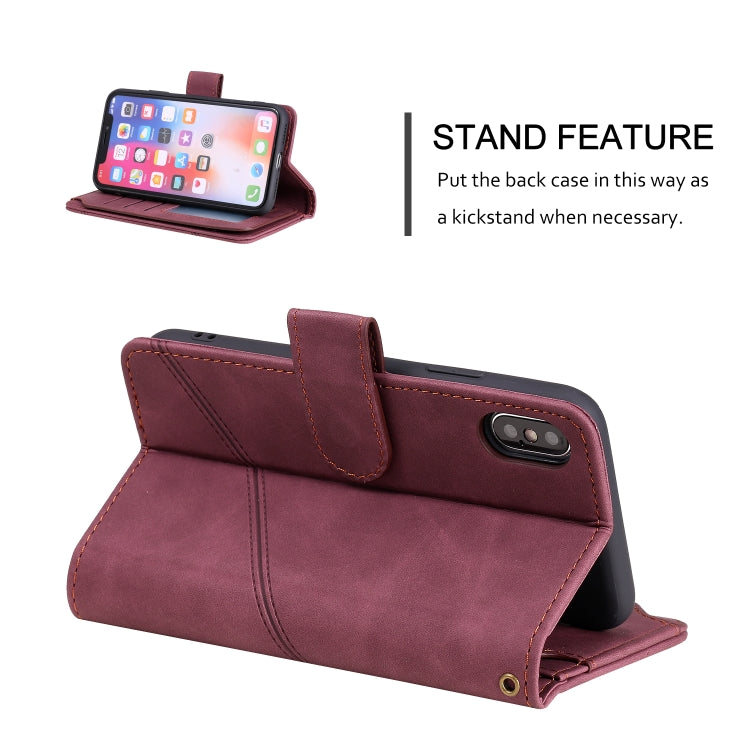 For iPhone XR Skin Feel Business Horizontal Flip PU Leather Case with Holder & Multi-Card Slots & Wallet & Lanyard & Photo Frame