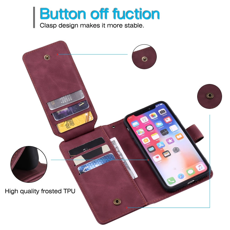 For iPhone XR Skin Feel Business Horizontal Flip PU Leather Case with Holder & Multi-Card Slots & Wallet & Lanyard & Photo Frame