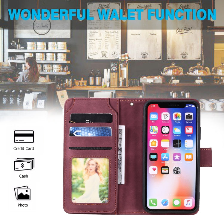 For iPhone XR Skin Feel Business Horizontal Flip PU Leather Case with Holder & Multi-Card Slots & Wallet & Lanyard & Photo Frame