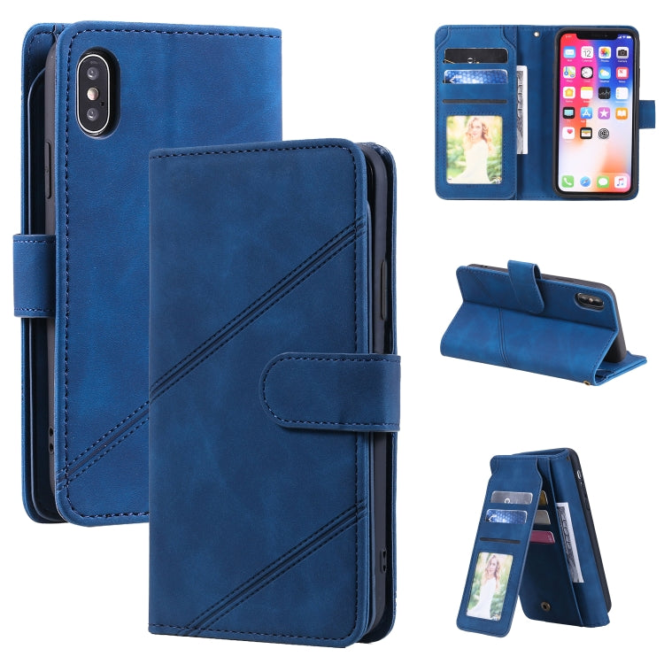 For iPhone XR Skin Feel Business Horizontal Flip PU Leather Case with Holder & Multi-Card Slots & Wallet & Lanyard & Photo Frame