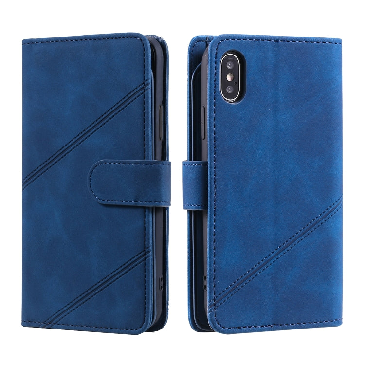 For iPhone XR Skin Feel Business Horizontal Flip PU Leather Case with Holder & Multi-Card Slots & Wallet & Lanyard & Photo Frame